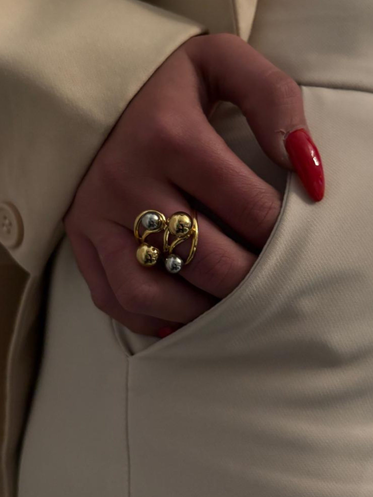 Anello Incrocio Scultoreo | Nude Jewerly