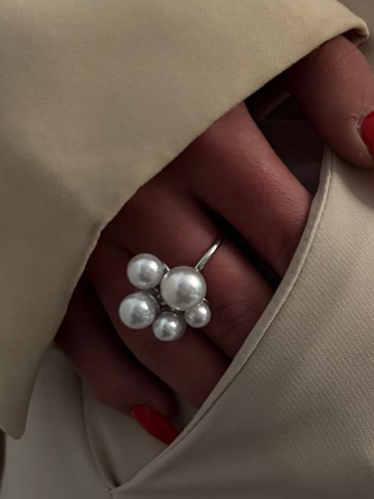 Anello Perle Scultoreo | Nude Jewerly